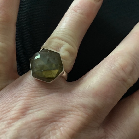 Faceted Labradorite Sterling silver ring - Picture 1 of 4